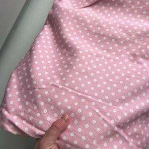 Pottery barn kids blackout curtain panels (2) pink with white polka dots.